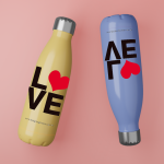 Termo Térmico Minimalista 'L O V E' – Edición San Valentín con Corazón